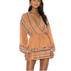 Free People Saffron Embroidered Tunic Boho Top